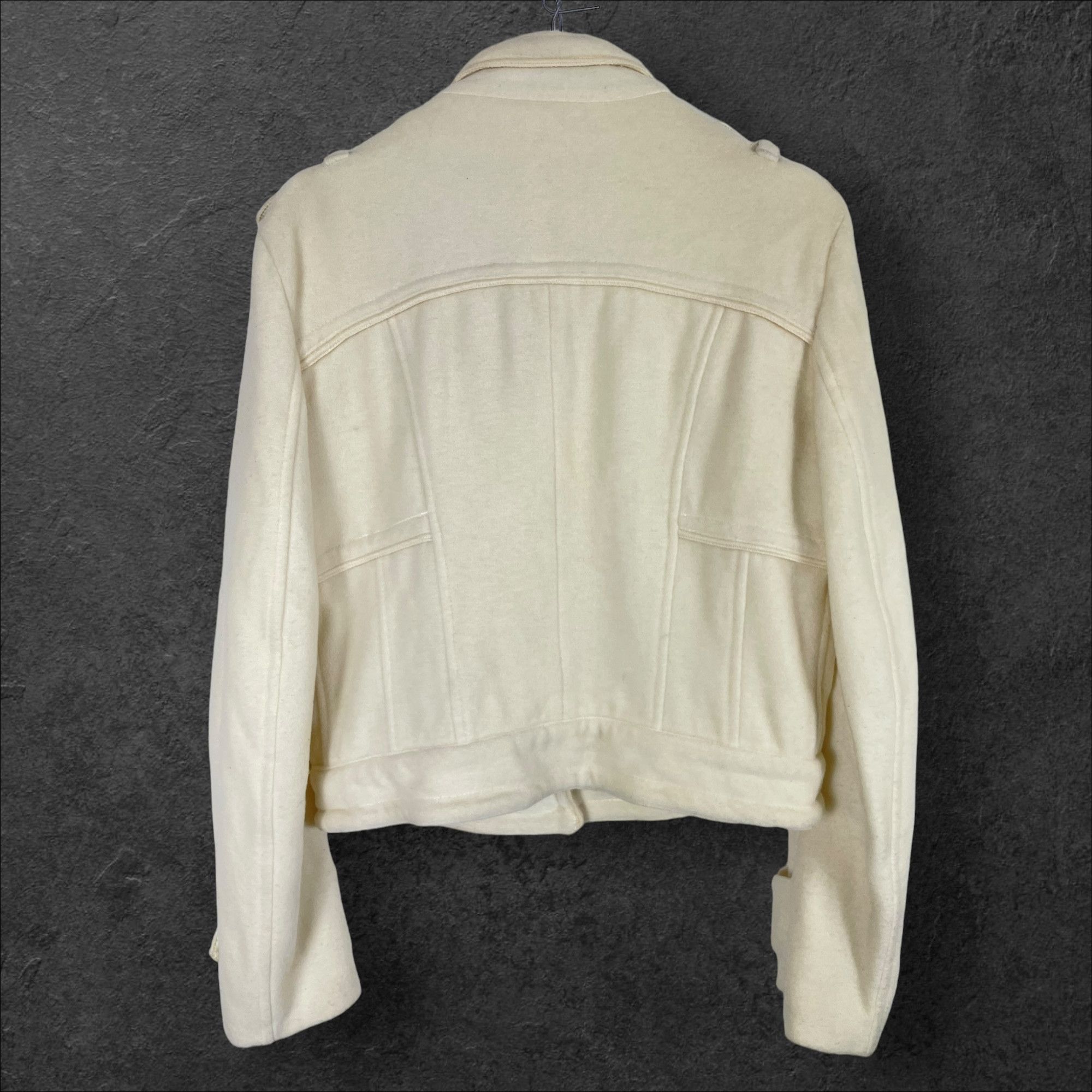 Vintage JOHN GALLIANO BEIGE WOOL CROPPED MILITARY STYLE JACKET Size M / US 6-8 / IT 42-44 - 4 Thumbnail