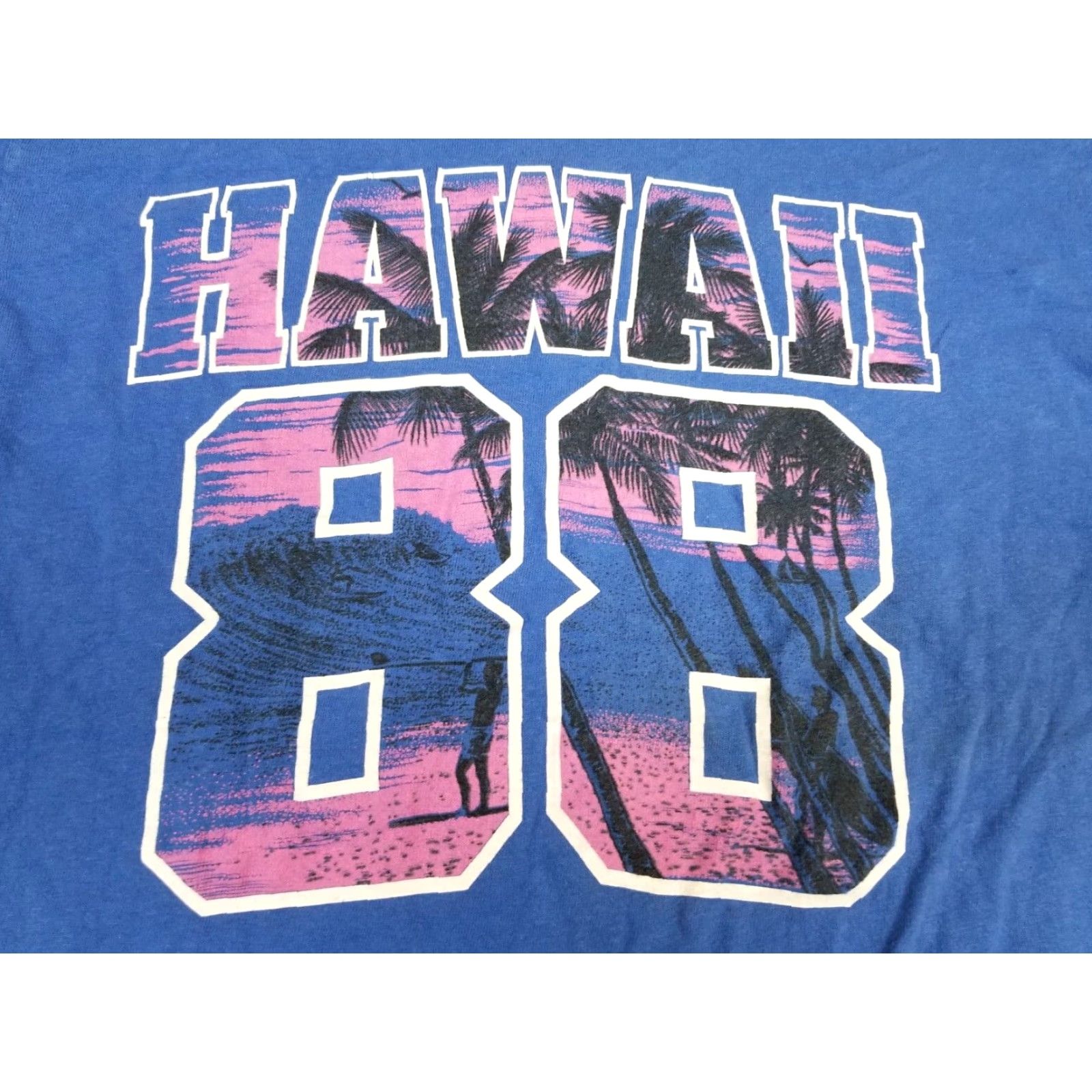 Vintage VINTAGE 88' HAWAII BLUE T-SHIRT SZ MEDIUM T-Shirt Mens Short Sleeve Cotton Retro Tropical USA Pacific Size US M / EU 48-50 / 2 - 2 Thumbnail