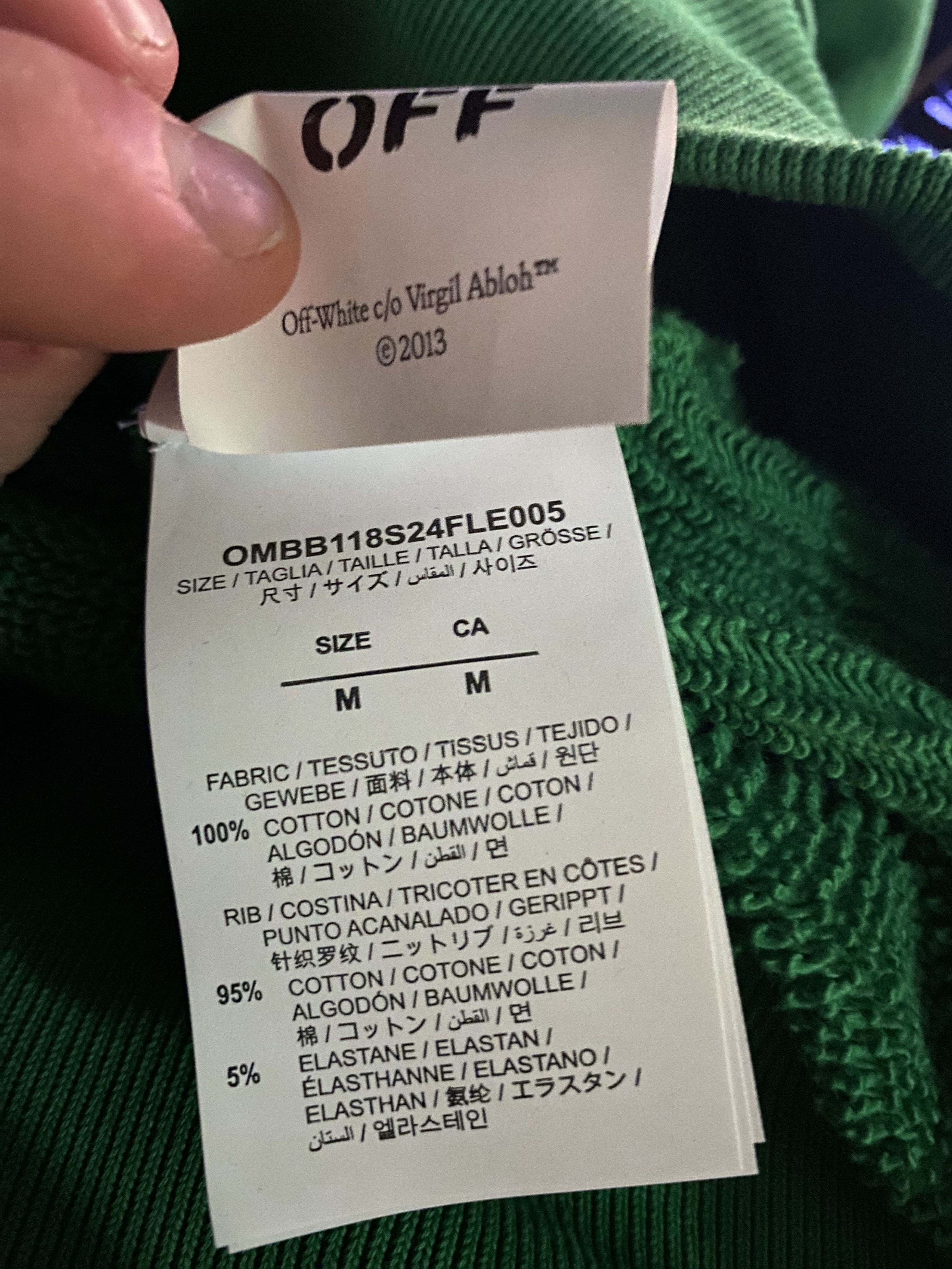 Off-White Off-White Oversize Football Logo Graphic Hoodie in Green (M) Size US M / EU 48-50 / 2 - 9 Thumbnail