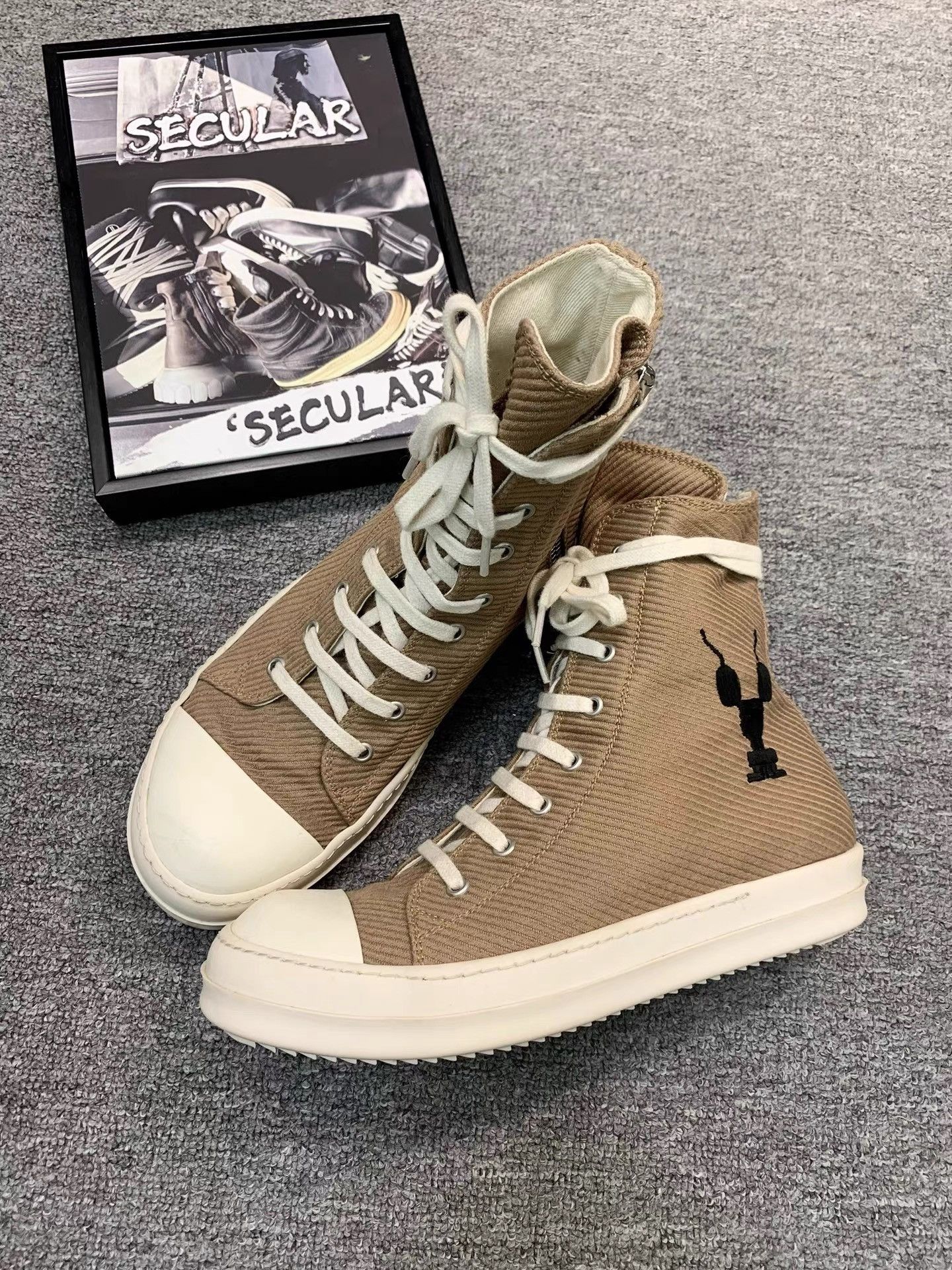 Rick Owens Rick Owens DRKSHDW Brown Canvas Big Converse K34 Size US 7.5 / EU 40-41 - 2 Thumbnail