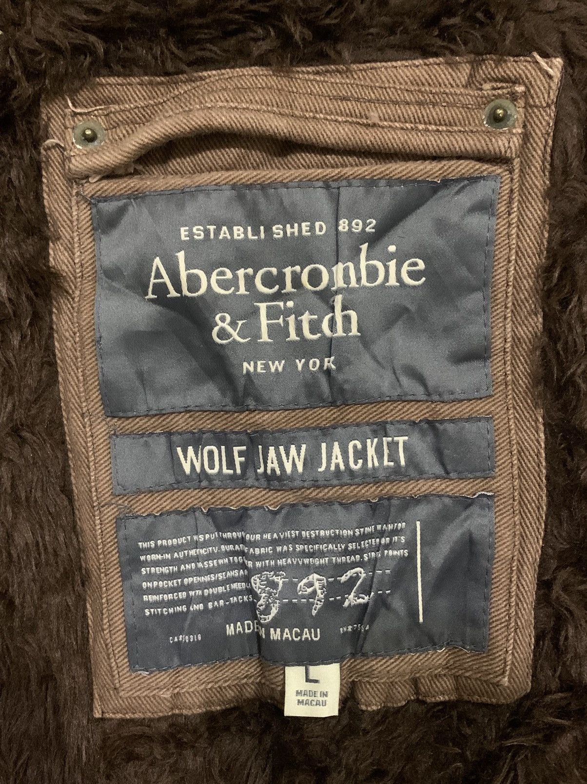 Abercrombie & Fitch × Vintage Vintage Abercronbie & Fitch Wolf Jaw Fleece Jacket Size US L / EU 52-54 / 3 - 6 Thumbnail