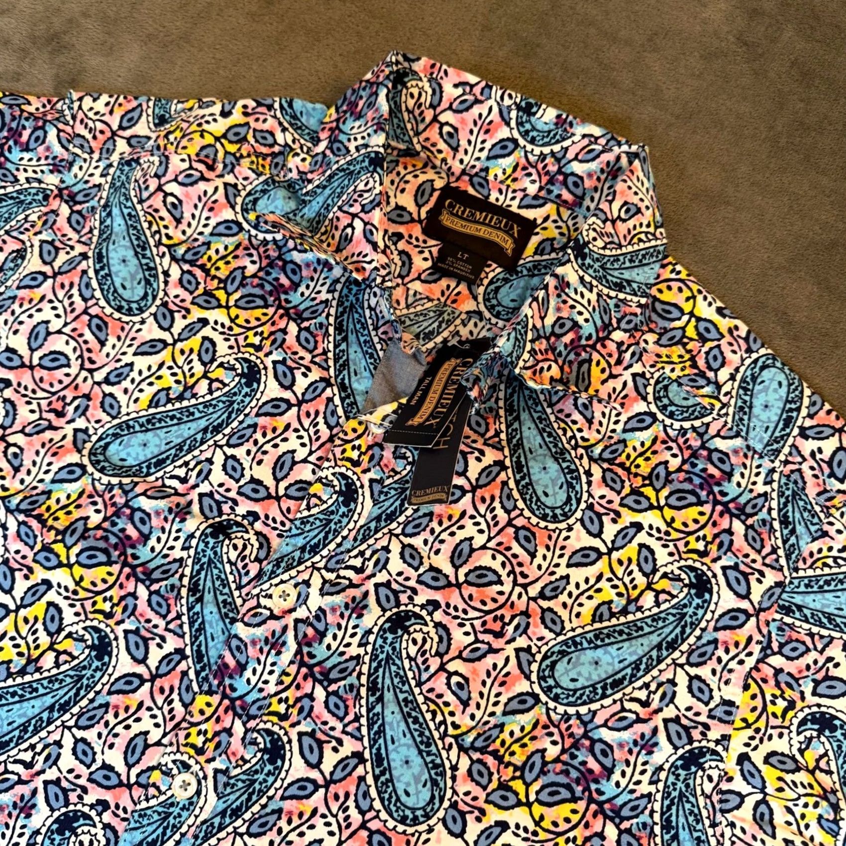 Cremieux Cremieux Button-Up Shirt Mens Large Tall Multicolor Paisley NWT Size US L / EU 52-54 / 3 - 2 Thumbnail
