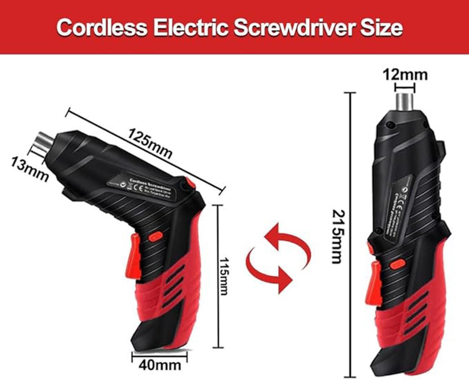 The Unbranded Brand Cordless Screwdriver Pistol Shape Set with Case and Bits Bla Size ONE SIZE - 6 Thumbnail