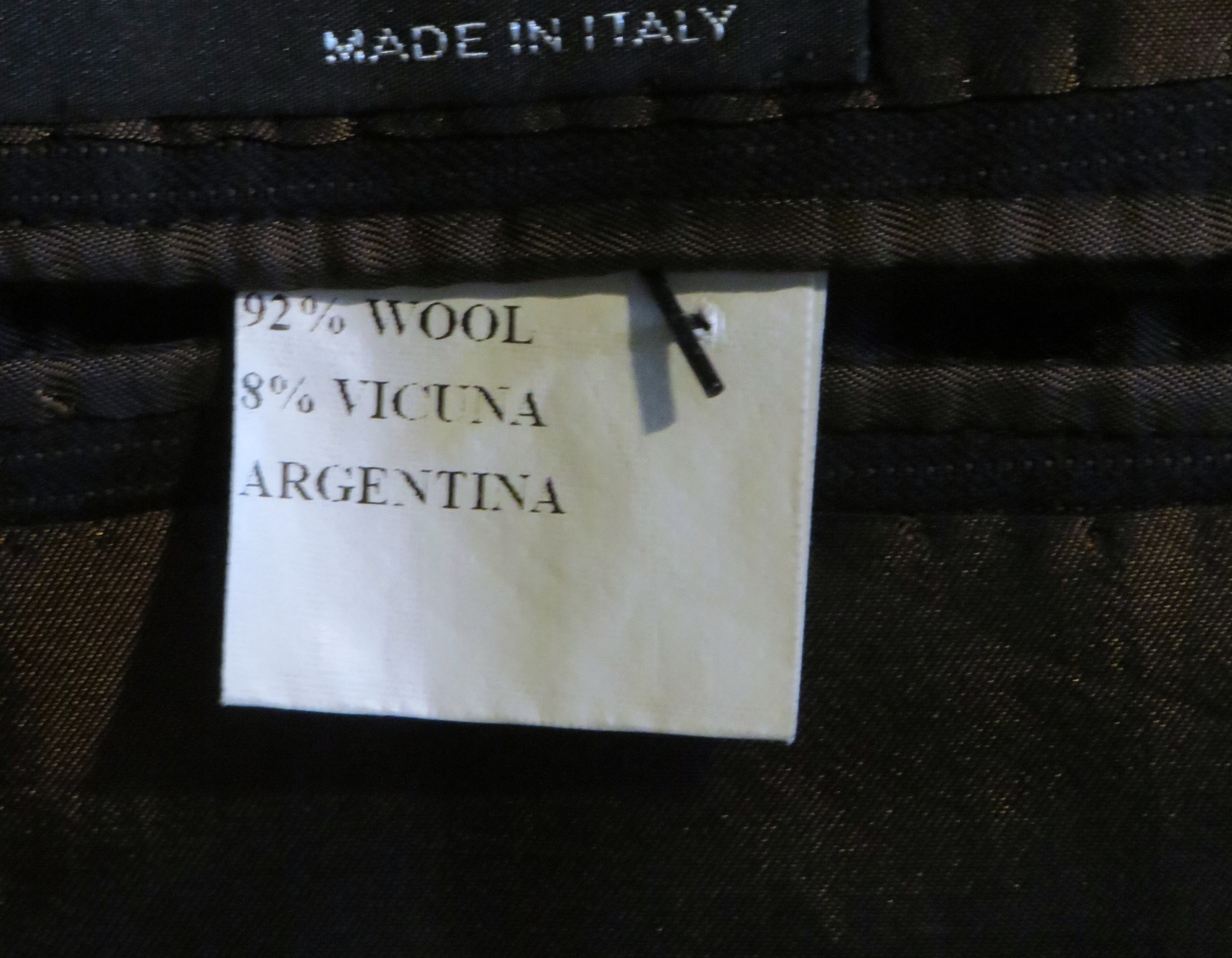 Kiton 8% Vicuna Argentina Dark Gray Stripe Three Roll Two Suit 42R Size 42R - 17 Thumbnail
