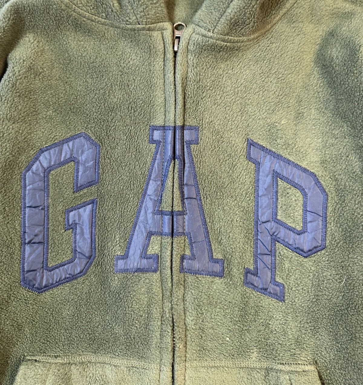 Gap × Vintage Vintage Gap Fleece Zip Up Hoodie Big Logo Streetwear XS Size US XS / EU 42 / 0 - 2 Thumbnail