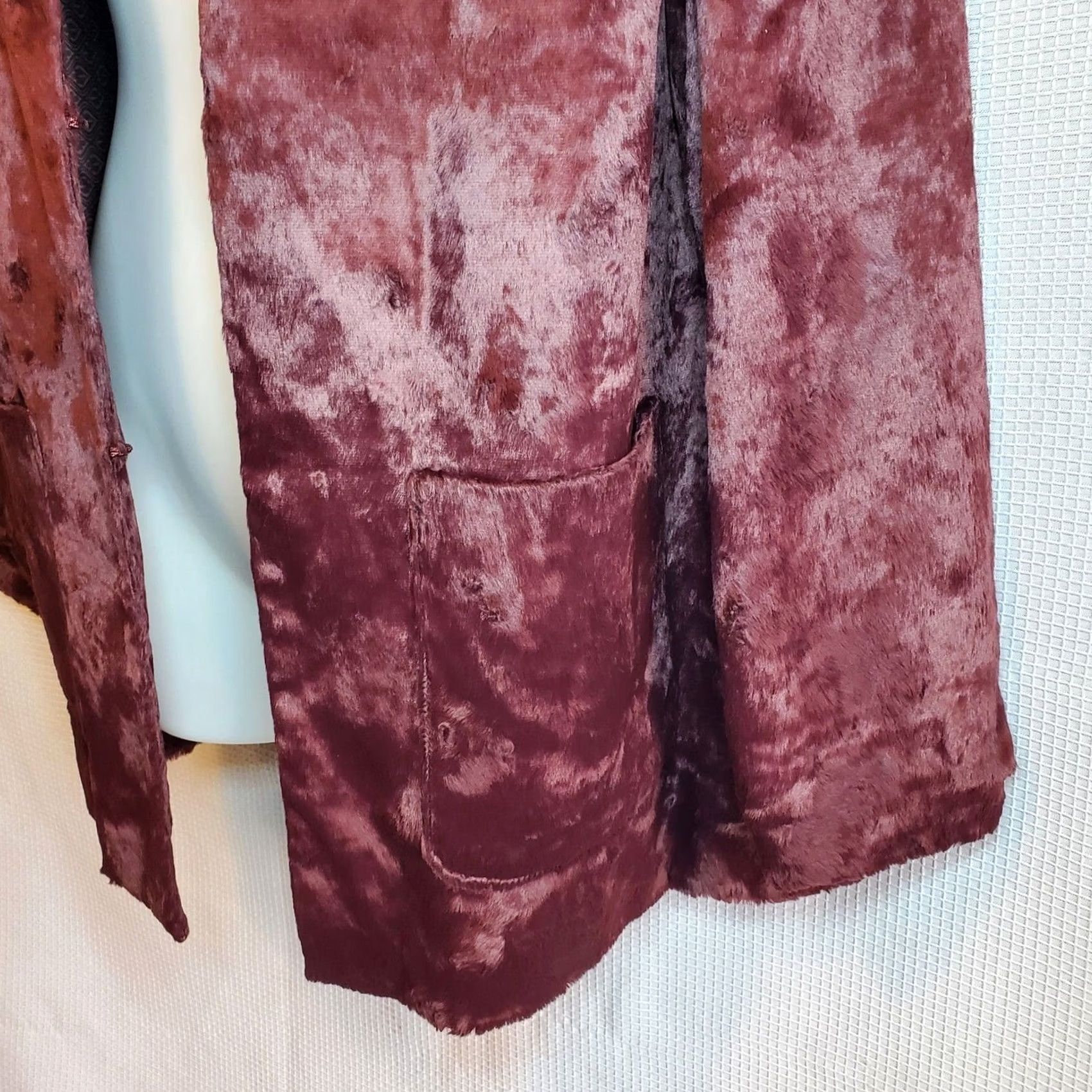 Habitat Tabitha Anthropologie Coat Womens Sm Burgundy Faux Fur City Party Talley Sz Size S / US 4 / IT 40 - 2 Thumbnail