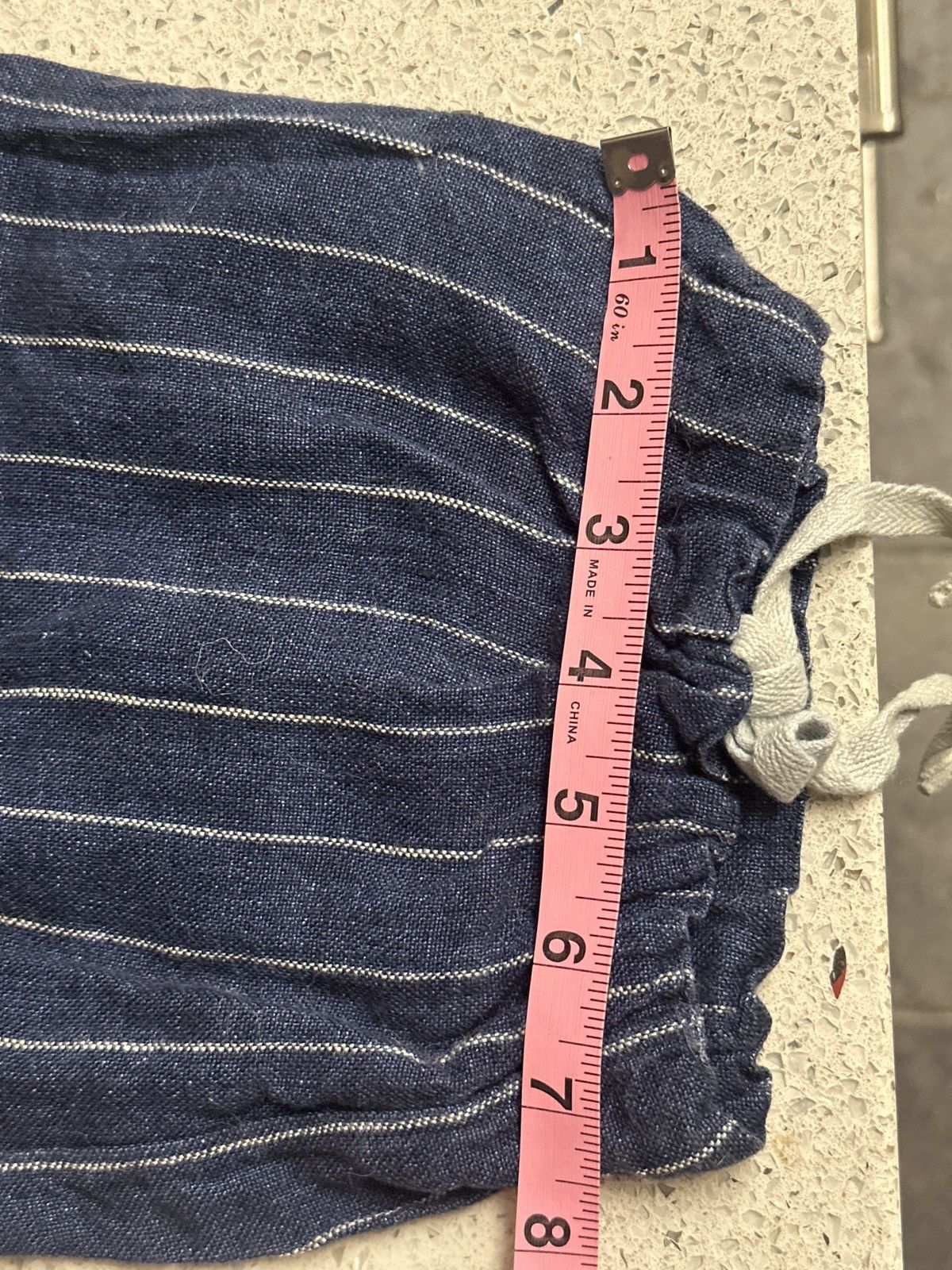 L.E.J London L.E.J Navy Stripe ORGANIC LINEN ELASTICATED WAIST Size US 32 / EU 48 - 6 Thumbnail