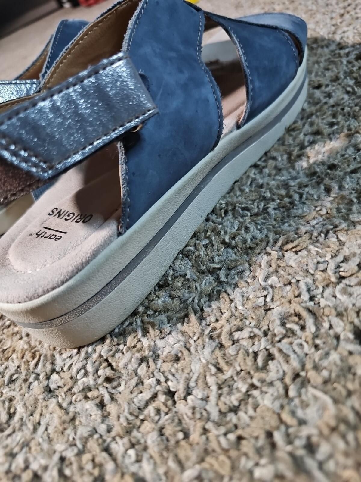 Earth Ragz Earth Origins Carley Charlene Moroccan Blue Leather Sandals Size US 7.5 / IT 37.5 - 8 Thumbnail