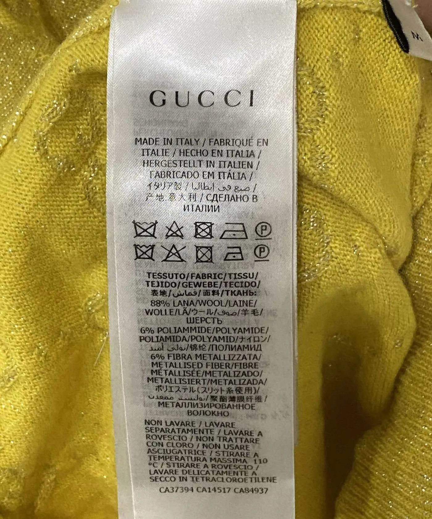 Gucci GUCCI GG Monogram Gold All-Over Print Short Sleeve M Size M / US 6-8 / IT 42-44 - 4 Thumbnail