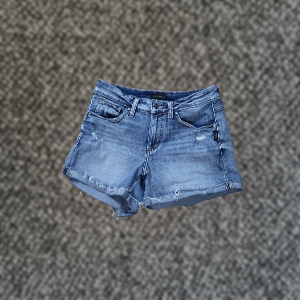 Silver Jeans Co. VINTAGE Silver Jeans Boyfriend Shorts Women 28 Blue Denim Light Wash Stretch 5-Pocket Size 28" / US 6 / IT 42 - 1 Thumbnail