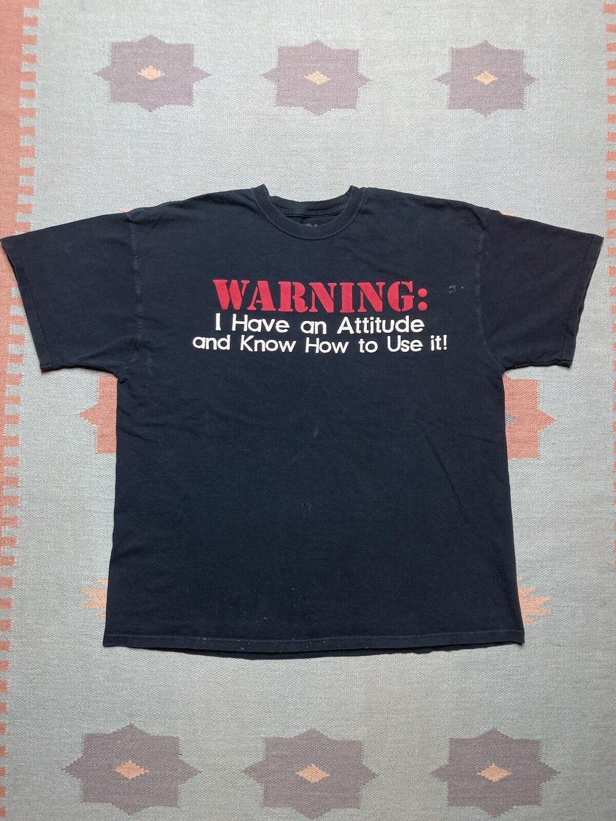 Hot Topic × Vintage Y2K t shirt warning I have an attitude know how to use it XL Size US XL / EU 56 / 4 - 1 Thumbnail