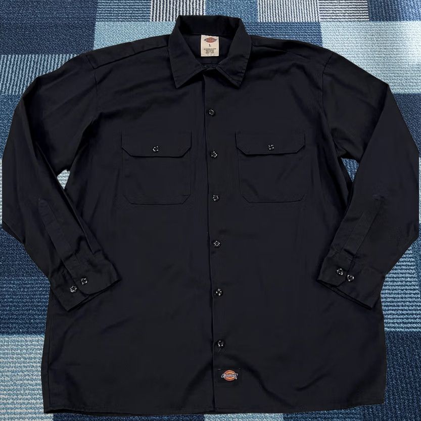 Dickies Dickies Black Long Sleeve Shirt Mens L Twill Work Shirt Uniform Mechanic Size US L / EU 52-54 / 3 - 1 Thumbnail
