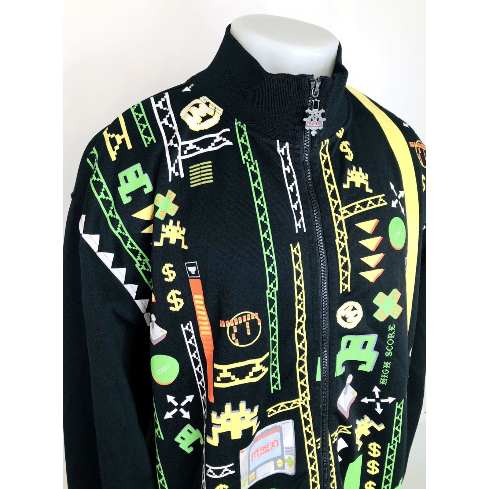 Logo 7 Miskeen Atari Video Game PUFFY LOGO Space Invaders 2XL Jacket Mens Regular Size 2XL Black Full Zip Logo 90s Theme Pokemon? Size US XXL / EU 58 / 5 - 2 Thumbnail