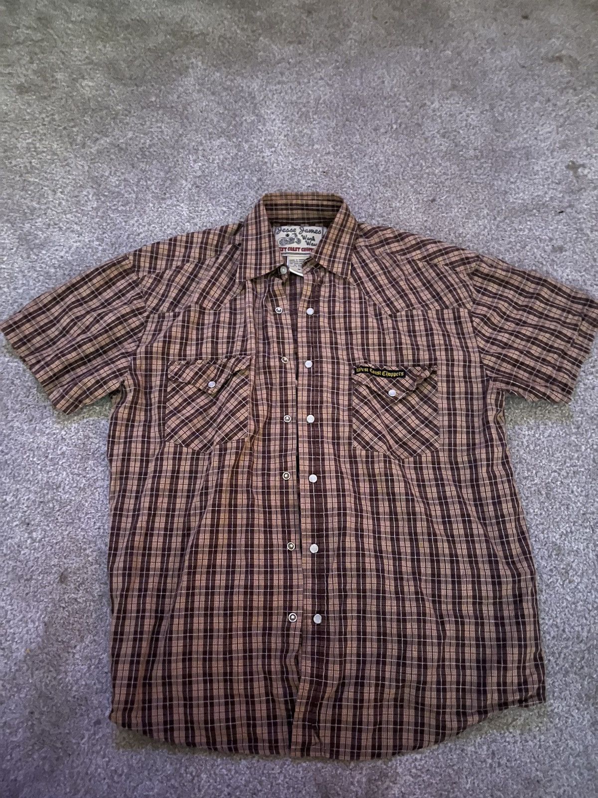 Vintage × West Coast Choppers Vintage west coast choppers plaid pearl snap Size US M / EU 48-50 / 2 - 2 Thumbnail