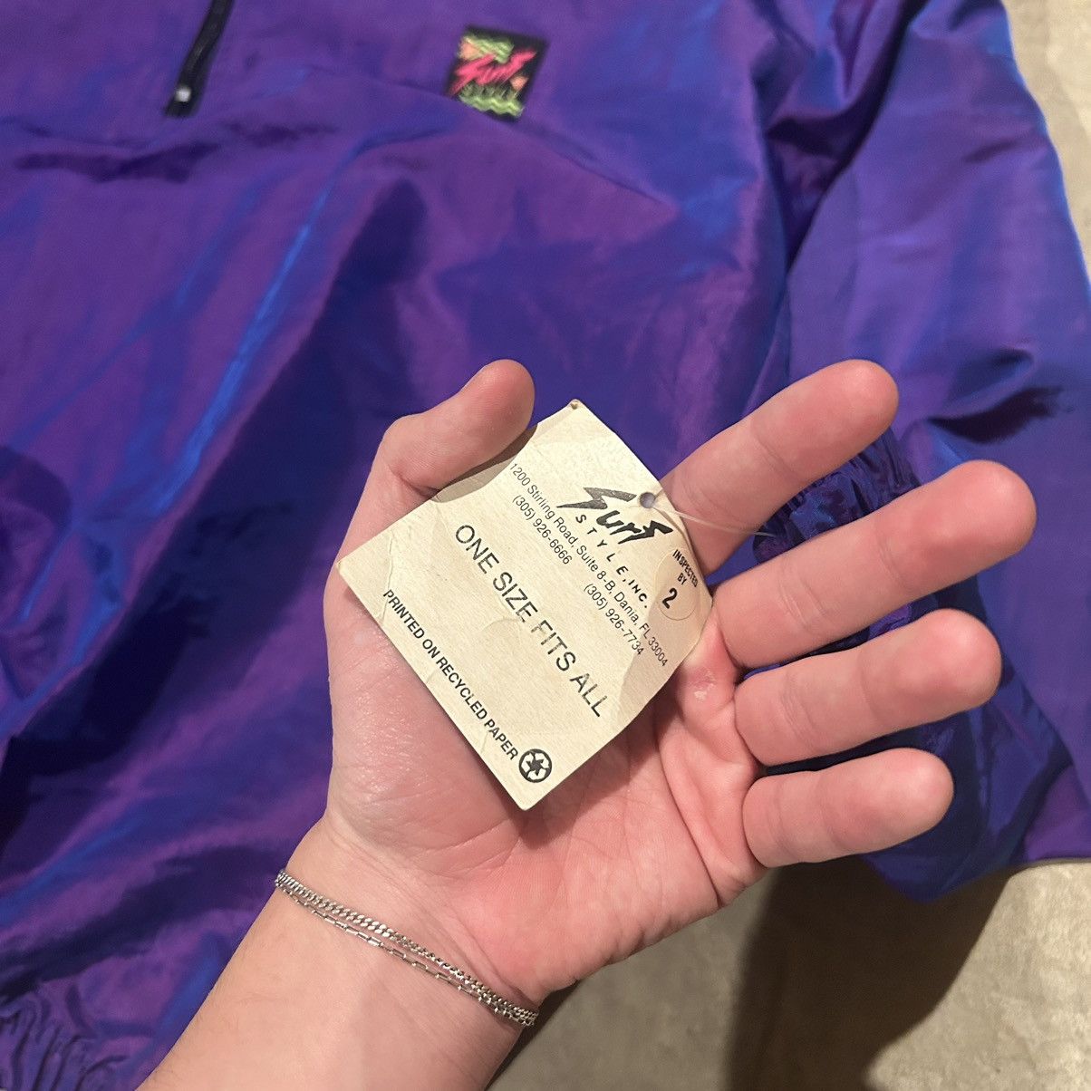 Vintage Crazy Vintage 90s Surf Style Iridescent Windbreaker Jacket Size US XL / EU 56 / 4 - 6 Thumbnail
