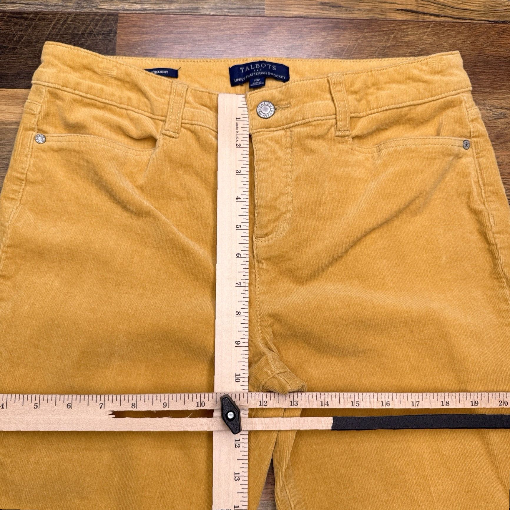Talbots Talbots Jeans Corduroy 10P Petite Yellow High Waist Straight Women's Jeans Size 32" / US 10 / IT 46 - 7 Thumbnail