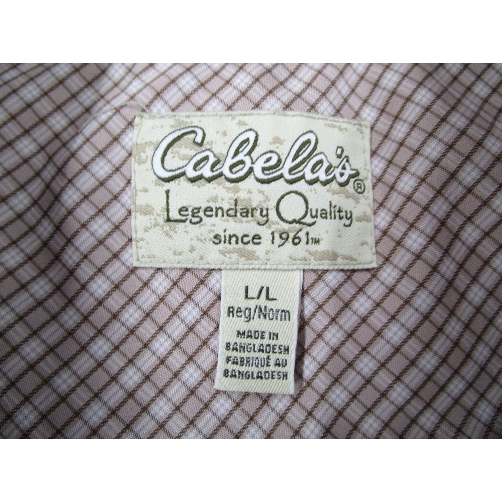 Vintage Cabelas Shirt Mens Large Beige Check Button Up Long Sleeve Work Hike Fish Safari Size US L / EU 52-54 / 3 - 3 Thumbnail