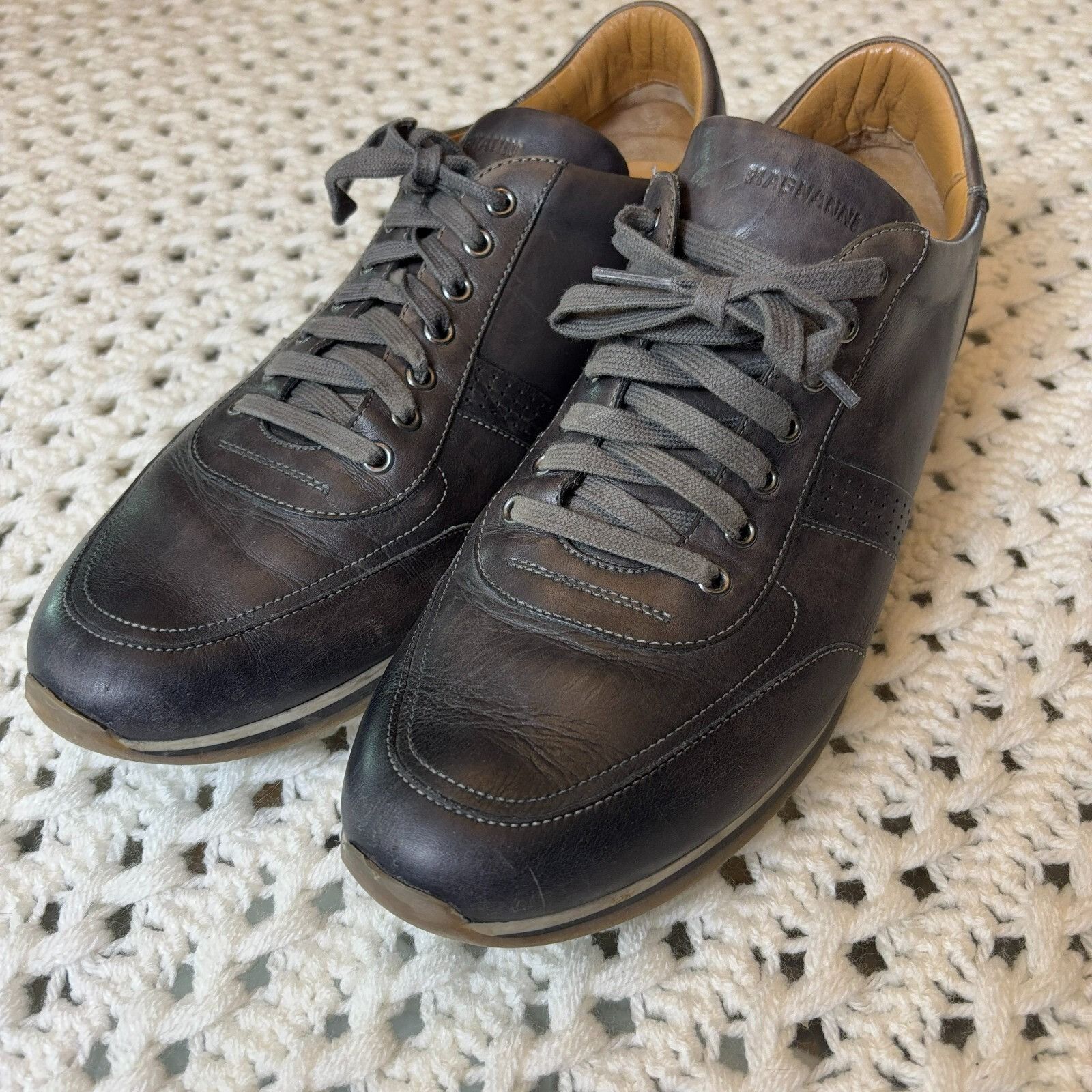 Magnanni Magnanni Pueblo Men 11.5 Low Top Sneakers, Black Leather, Ca Size US 11.5 / EU 44-45 - 3 Thumbnail