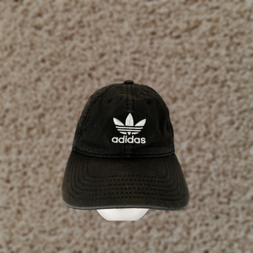 Adidas adidas Hat Cap Strap Back Adult One Size Black Cotton Twill Embroidered Trefoil Size ONE SIZE - 1 Thumbnail