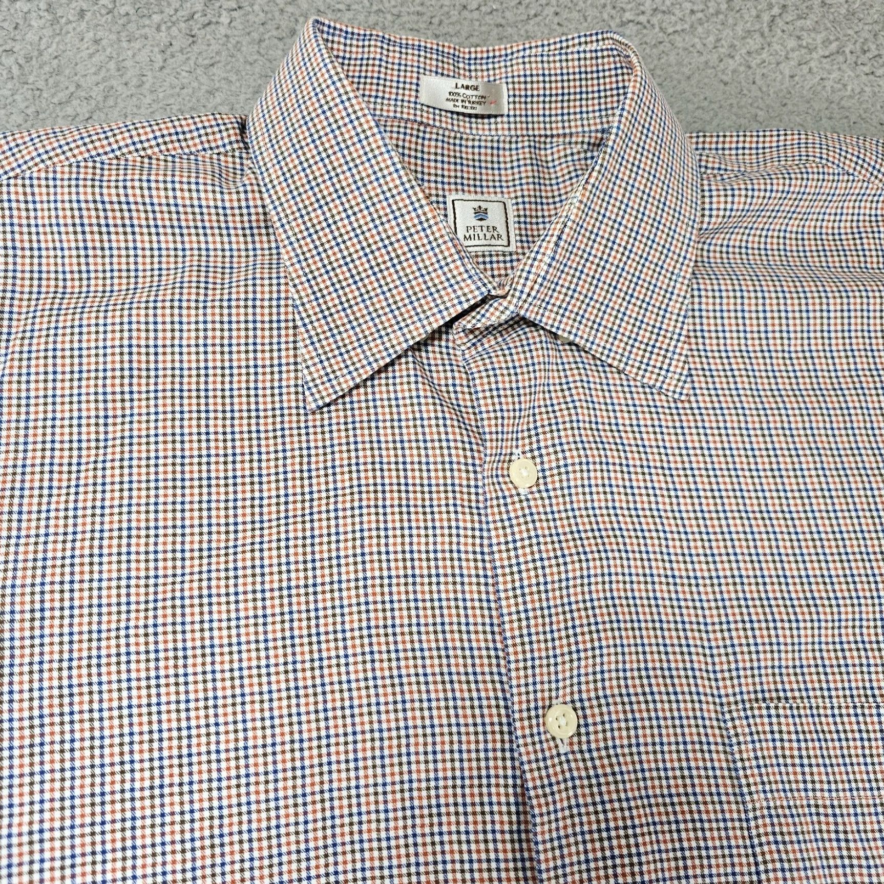 Peter Millar Peter Millar Shirt Mens Large Multicolor Gingham Woven Button-Up Cotton Size US L / EU 52-54 / 3 - 3 Thumbnail