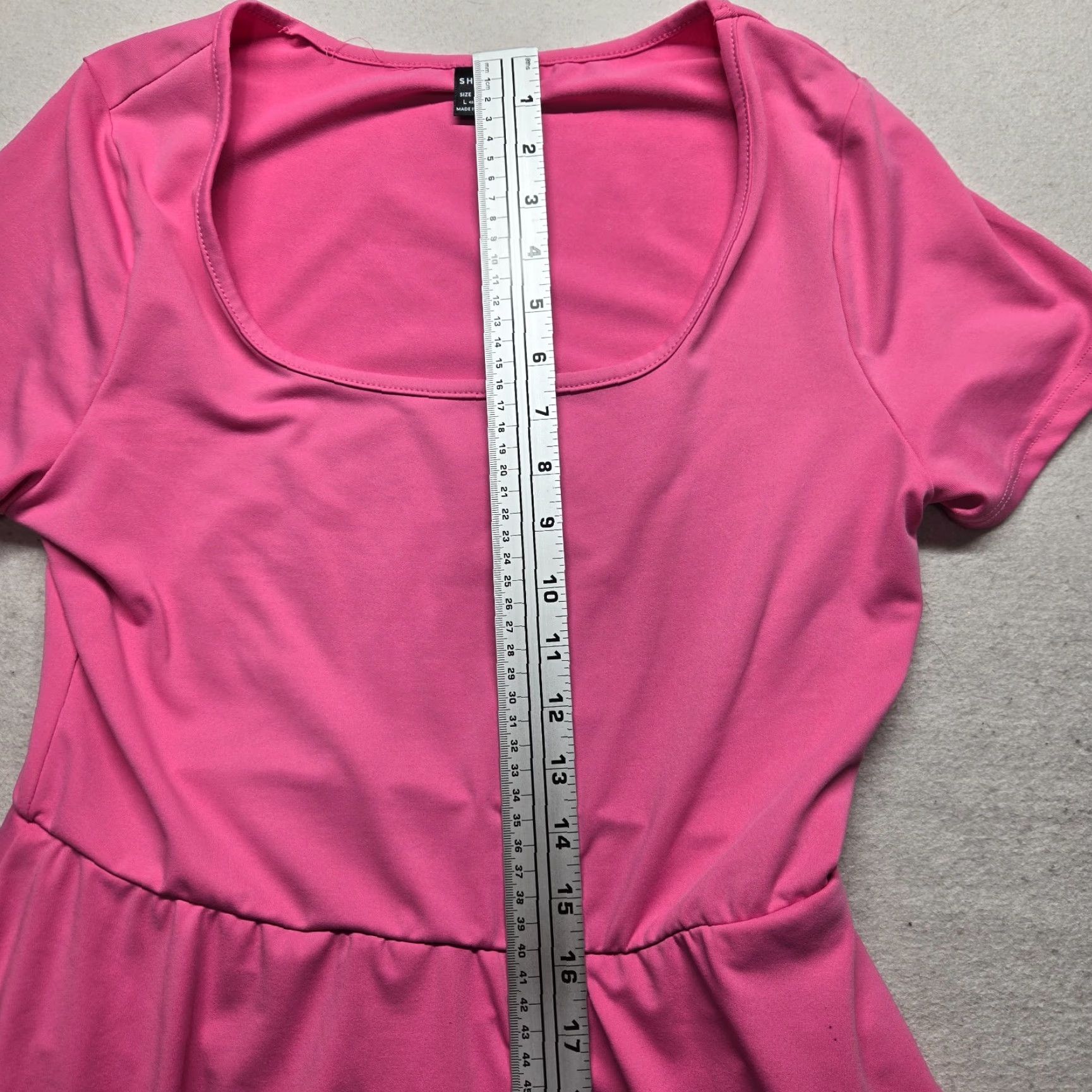 Shein SHEIN Solid Pink Short Sleeve Dress Women's L Large Size 36" / US 14 / IT 50 - 6 Thumbnail