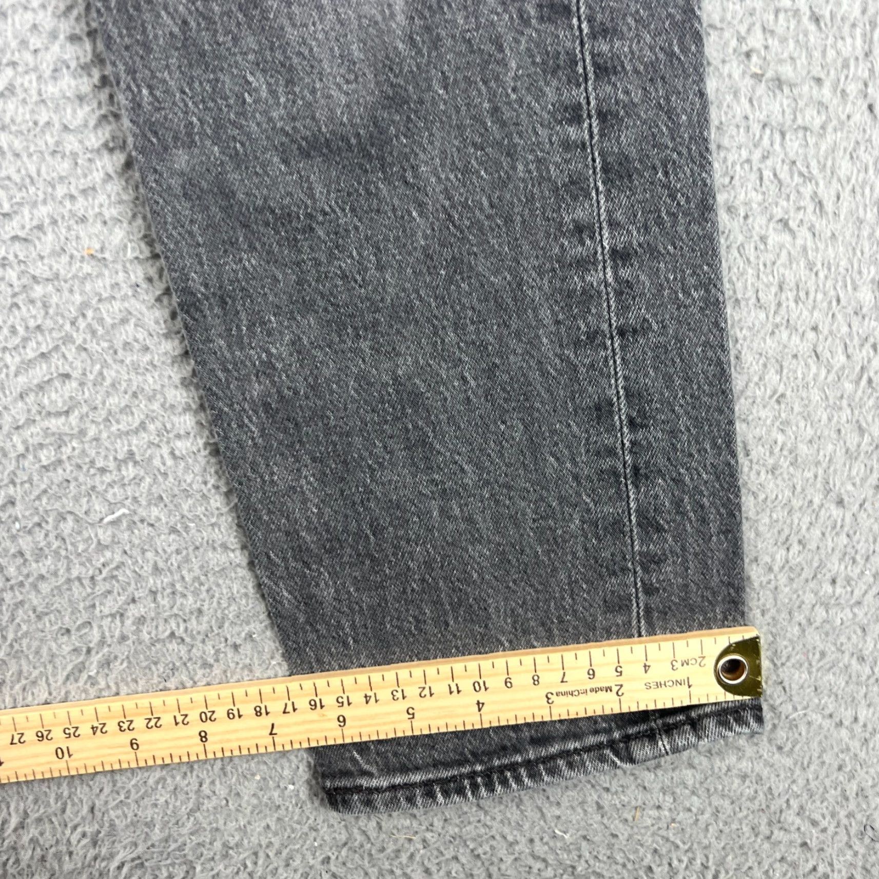 Levi's Levis Wedgie Straight Jeans Womens 25 Black Button Fly High Rise Ankle Denim Size 42" / US 20 - 2 Thumbnail