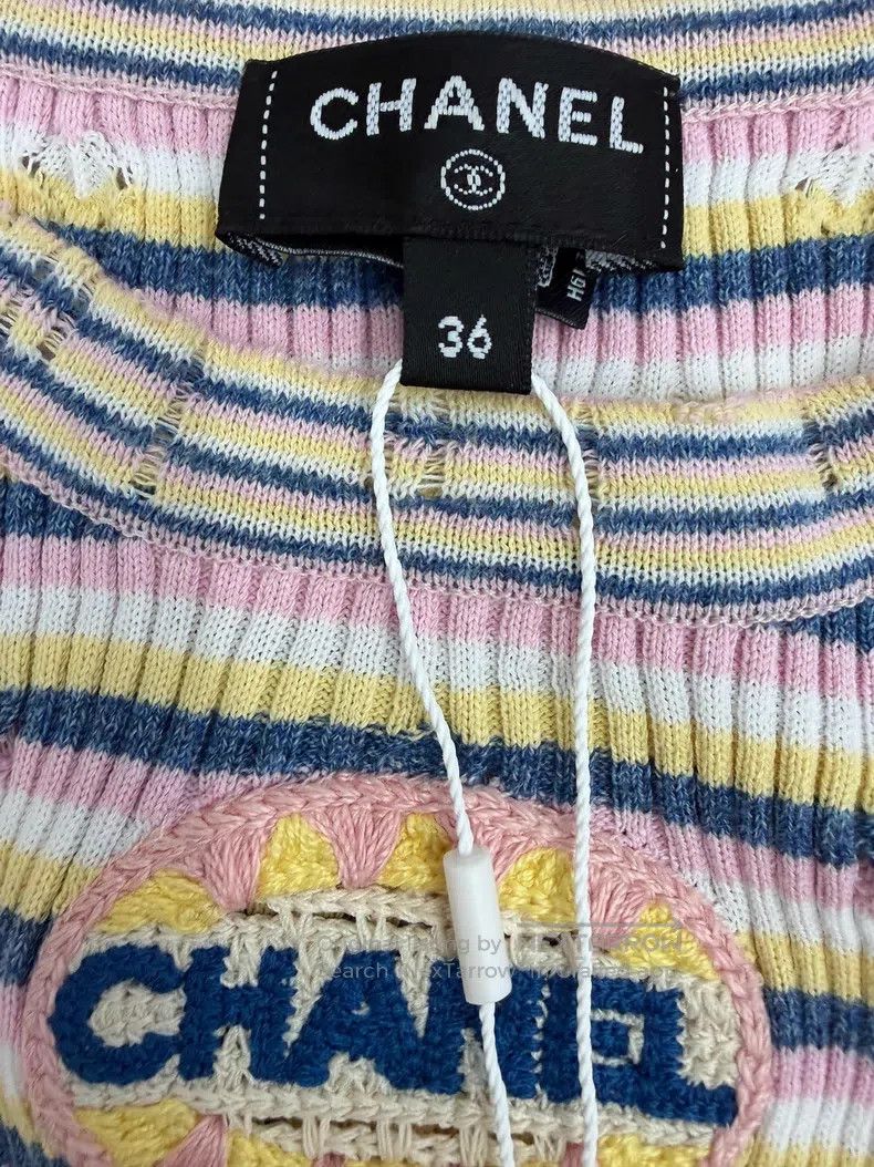 Chanel Chanel Knitted striped vest with colourful stripes Size XS / US 0-2 / IT 36-38 - 4 Thumbnail