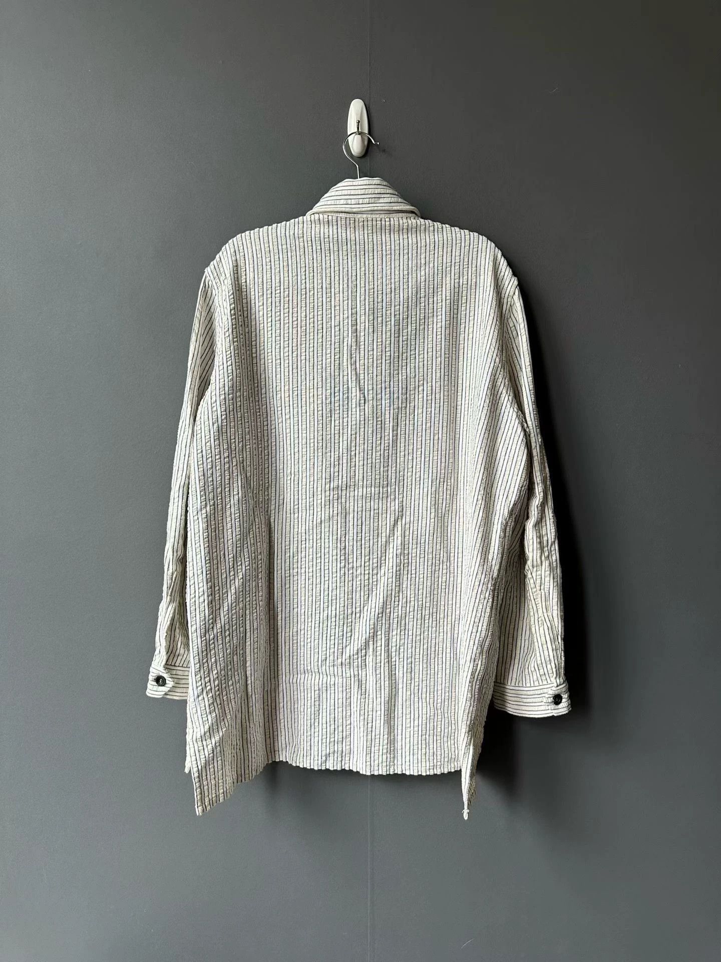 Loewe LOEWE Striped Leather Patch Shirt - Size 50 Size US M / EU 48-50 / 2 - 2 Thumbnail