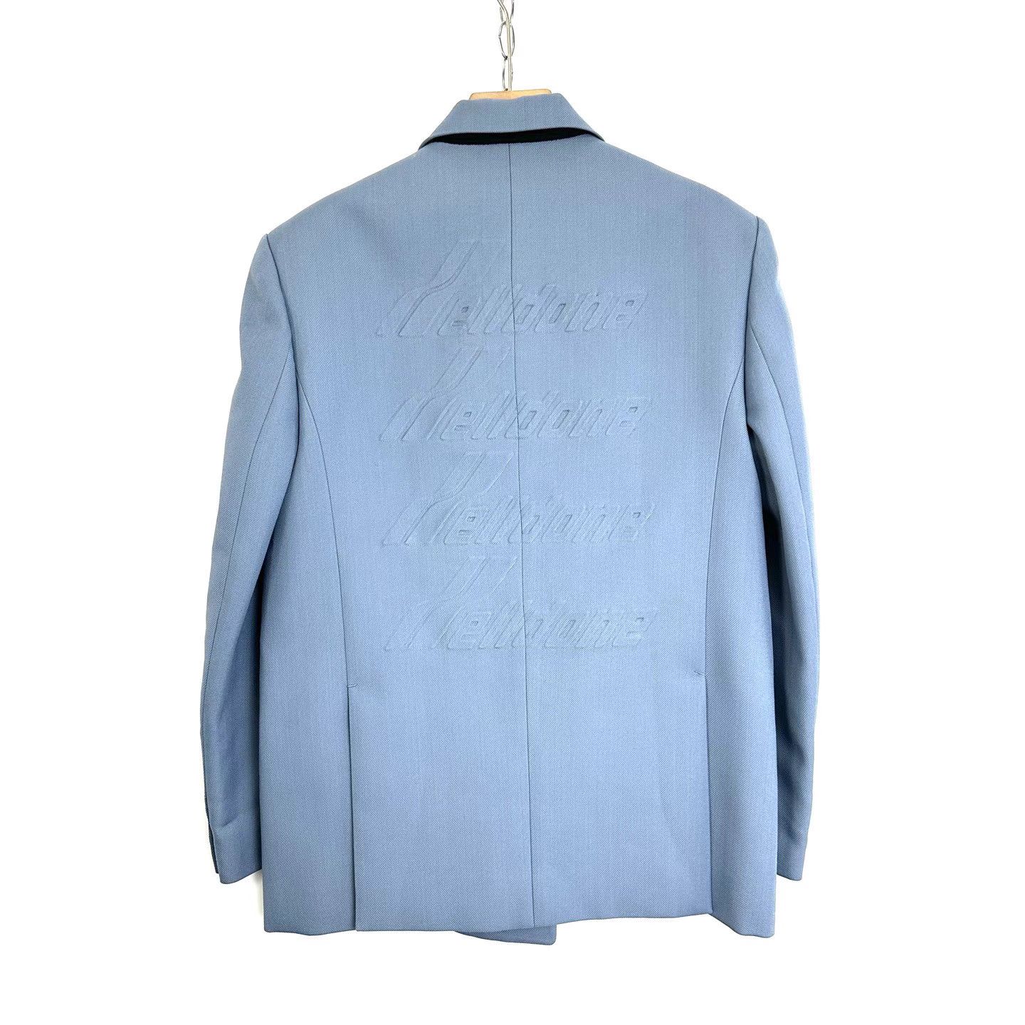 WE11DONE We11done Blue Back Embossed Logo Lapel Blazer K12 Size US XS / EU 42 / 0 - 2 Thumbnail
