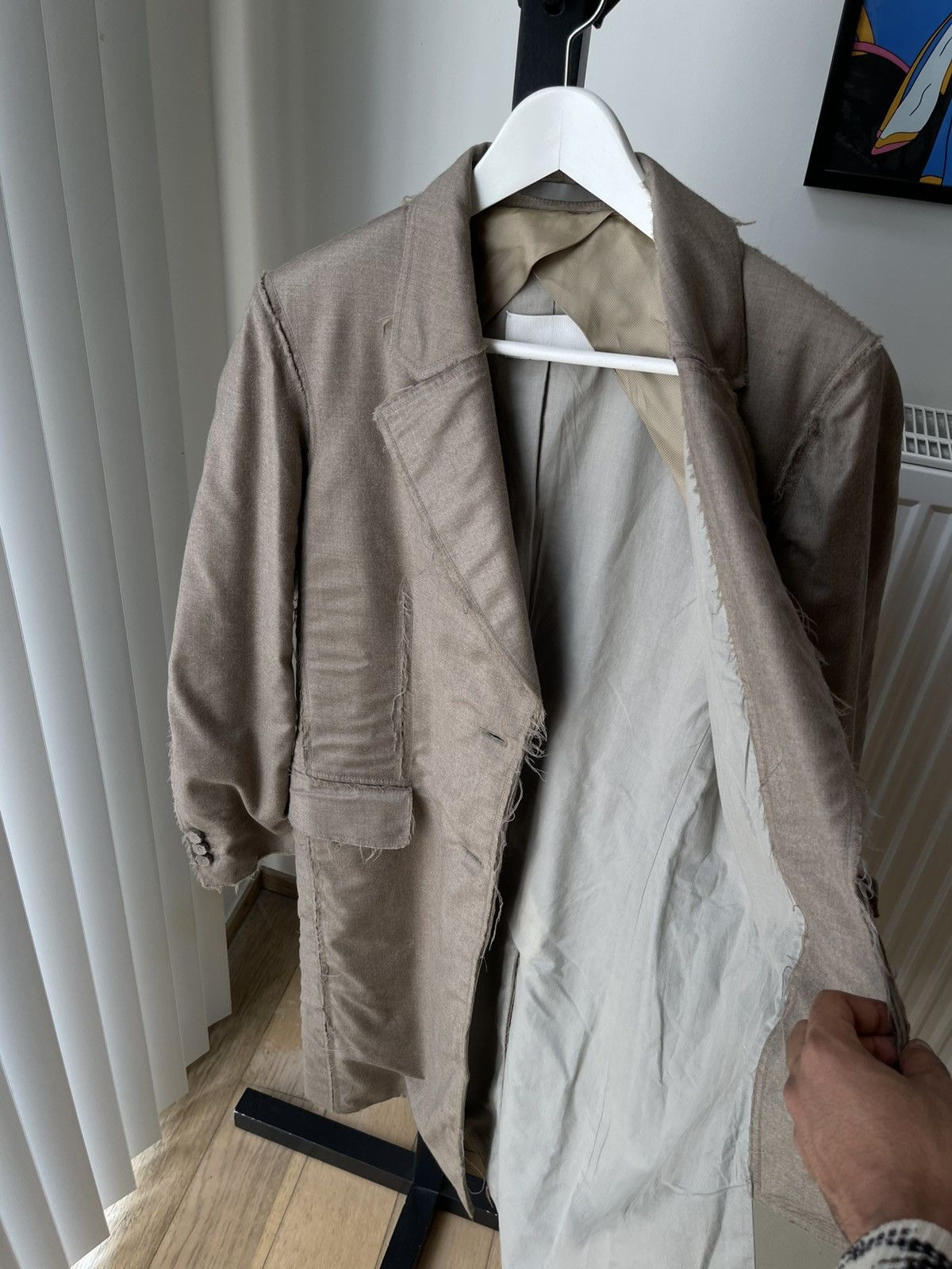 Maison Margiela Maison Martin Margiela FW04 Beige Wool Overlay Long Coat Size US XS / EU 42 / 0 - 18 Thumbnail