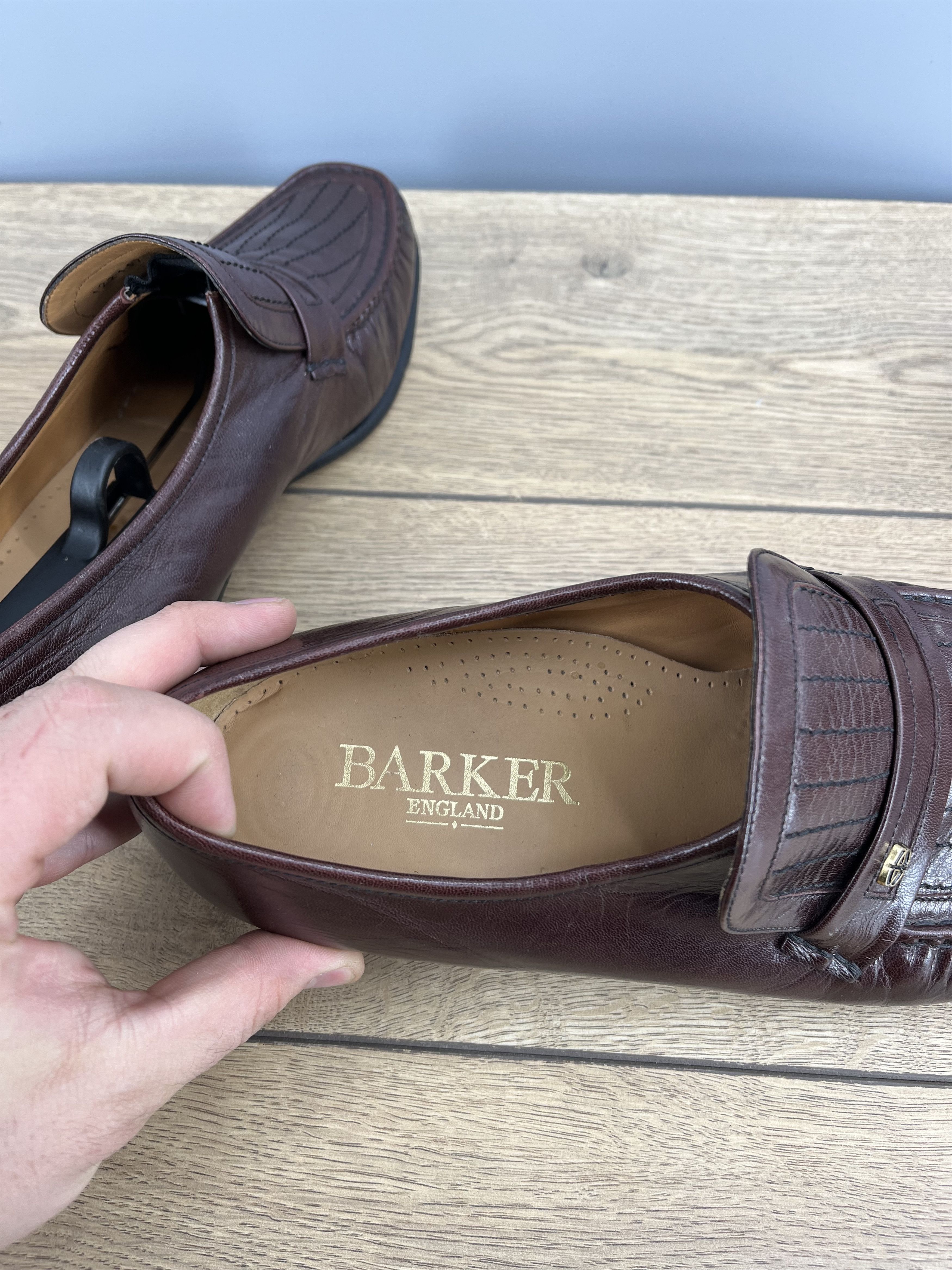 Barker Barker England Vintage Oxblood Leather Loafers UK 9.5 Size US 9.5 / EU 42-43 - 13 Thumbnail