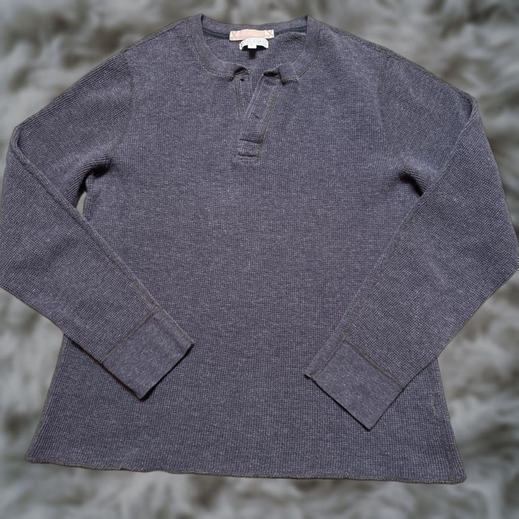Wallace & Barnes Wallace & Barnes Henley Shirt Mens XL Blue Waffle Knit J.Crew Thermal Shirt Size US XL / EU 56 / 4 - 1 Thumbnail