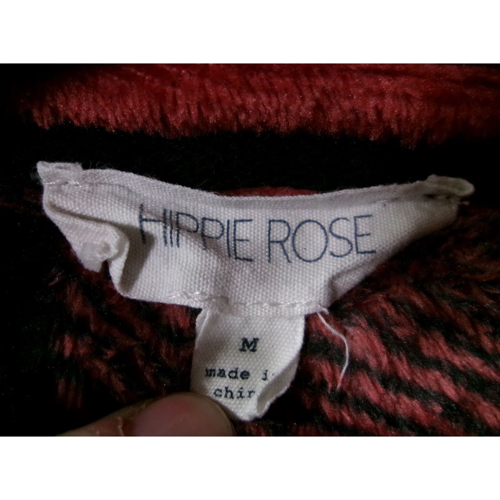 Vintage VINTAGE Hippie Rose Jacket Womens M Red Black Buffalo Plaid Faux Fur Zip Cropped Pockets Size M / US 6-8 / IT 42-44 - 6 Thumbnail
