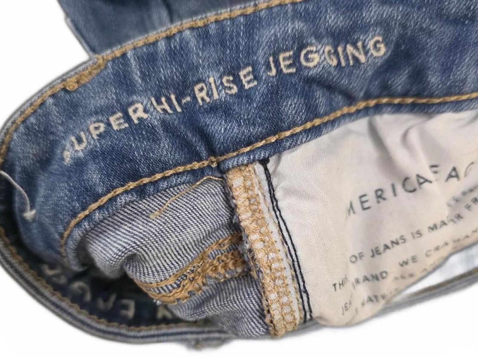 American Eagle Outfitters American Eagle Super High Waist Jegging Light Jeans 00 Short Size 24" / US 00 / IT 34 - 6 Thumbnail