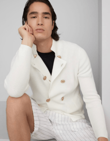 Brunello Cucinelli Cardigan in Open White Size US S / EU 44-46 / 1 - 3 Thumbnail