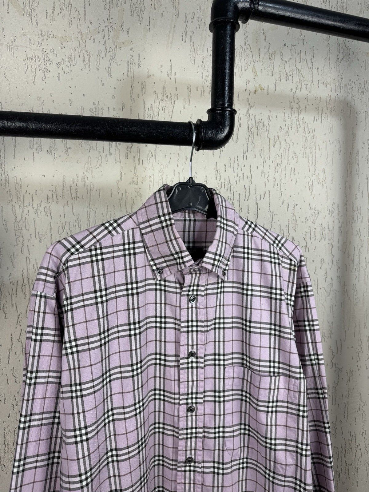 Burberry Burberry Check Shirt Made in USA Pink Check Size M Size US M / EU 48-50 / 2 - 3 Thumbnail
