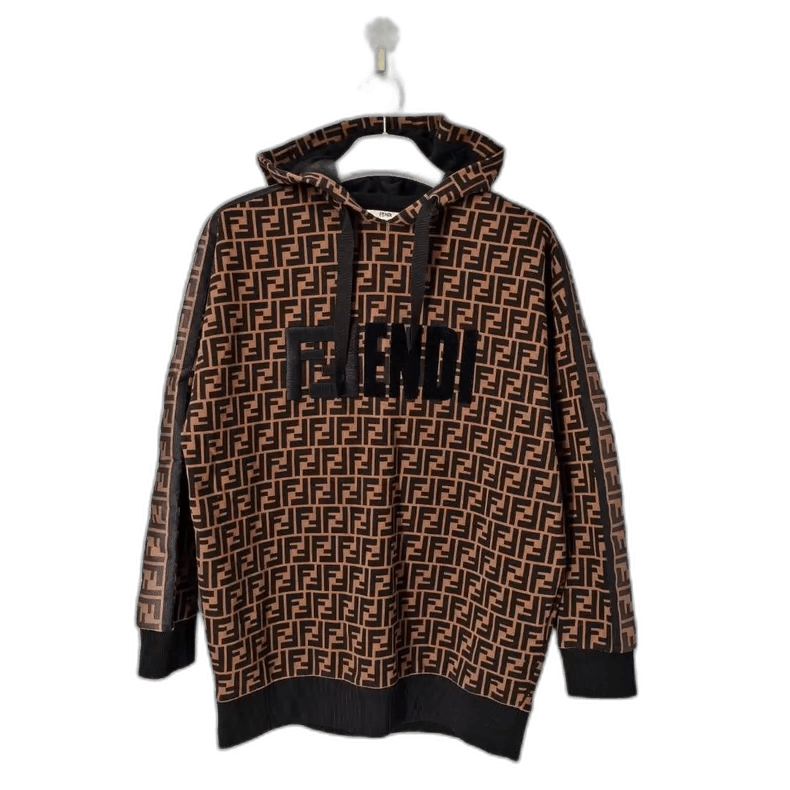 Fendi Fendi Full Print Logo Hooded Sweatshirt Size S / US 4 / IT 40 - 1 Thumbnail