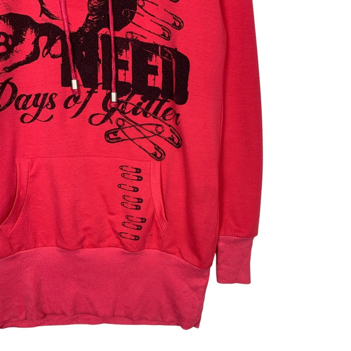 Japanese Brand GLITTER NEED Skulls Big Logo Punk Hoodies #1595-C71 Size M / US 6-8 / IT 42-44 - 4 Thumbnail