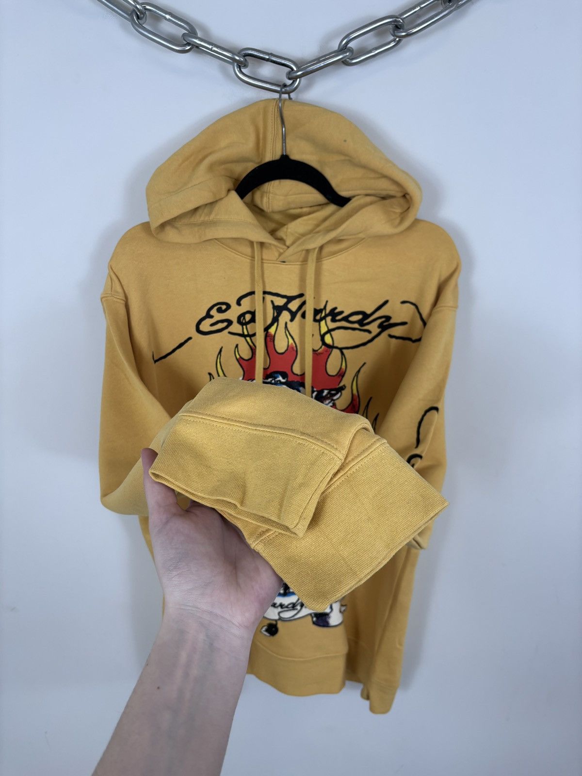Christian Audigier Ed Hardy NWT Men’s Y2K Mustard Yellow Fire Tiger Logo Hoodie Size US XL / EU 56 / 4 - 12 Thumbnail