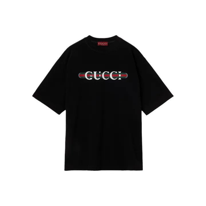 Gucci Gucci Gucci Logo Relaxed Fit Black T-Shirt -2506 Size US L / EU 52-54 / 3 - 2 Thumbnail