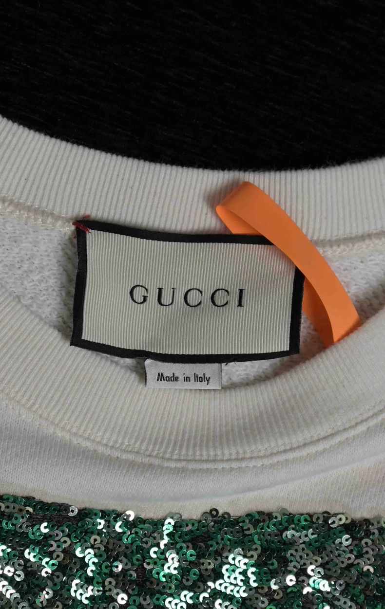 Gucci Gucci Logo sequin round-neck cotton long-sleeved sweatshir Size US XS / EU 42 / 0 - 3 Thumbnail