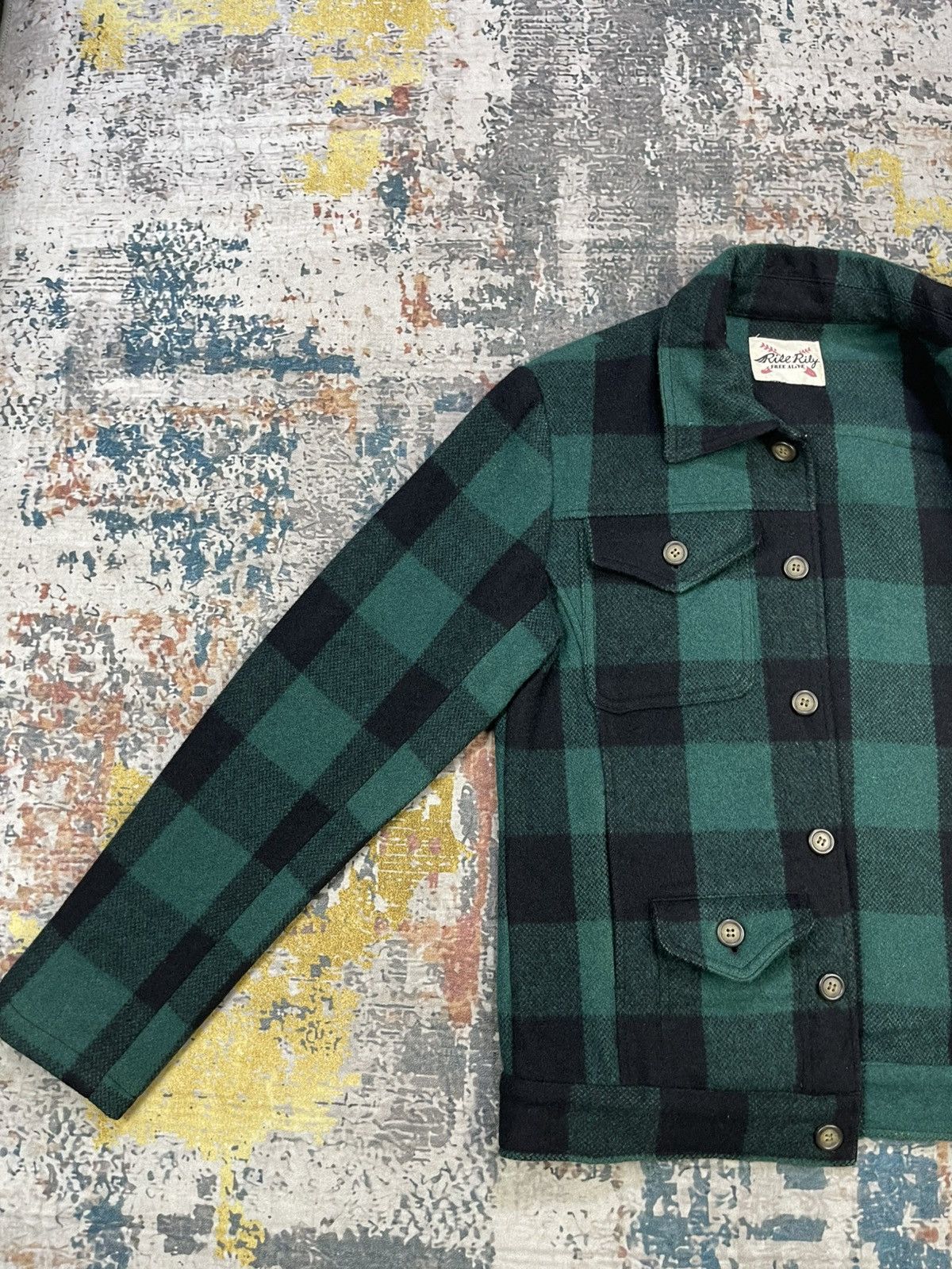 Japanese Brand Vintage Rise Lily Tartan Plaid Green Jacket Size US S / EU 44-46 / 1 - 5 Thumbnail