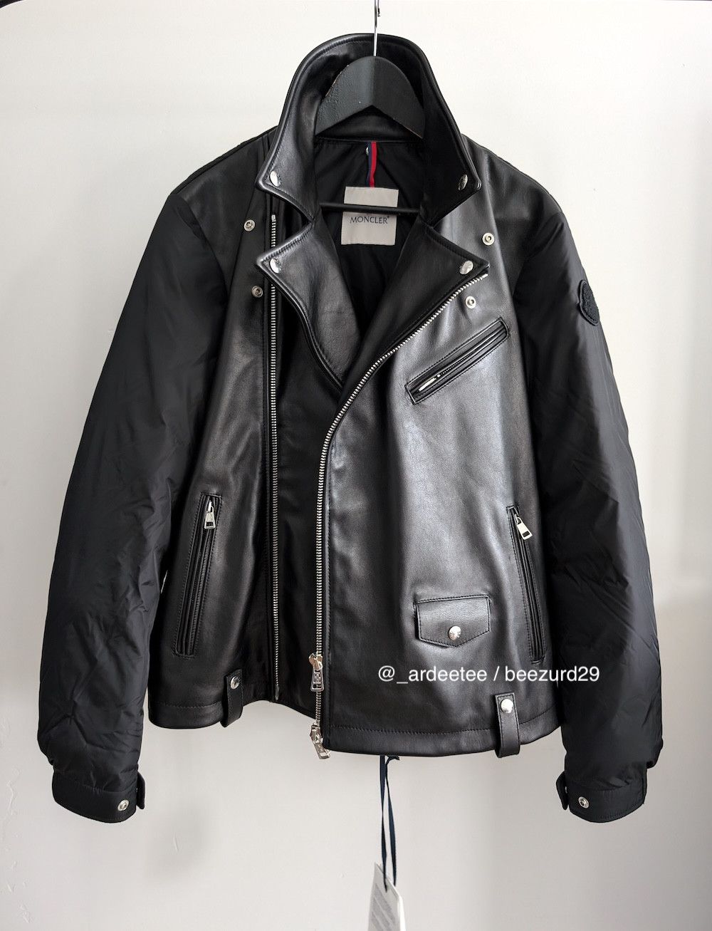 Moncler *NEW* $6K LEATHER/DOWN PAVOT BIKER PUFFER JACKET Size US M / EU 48-50 / 2 - 10 Thumbnail