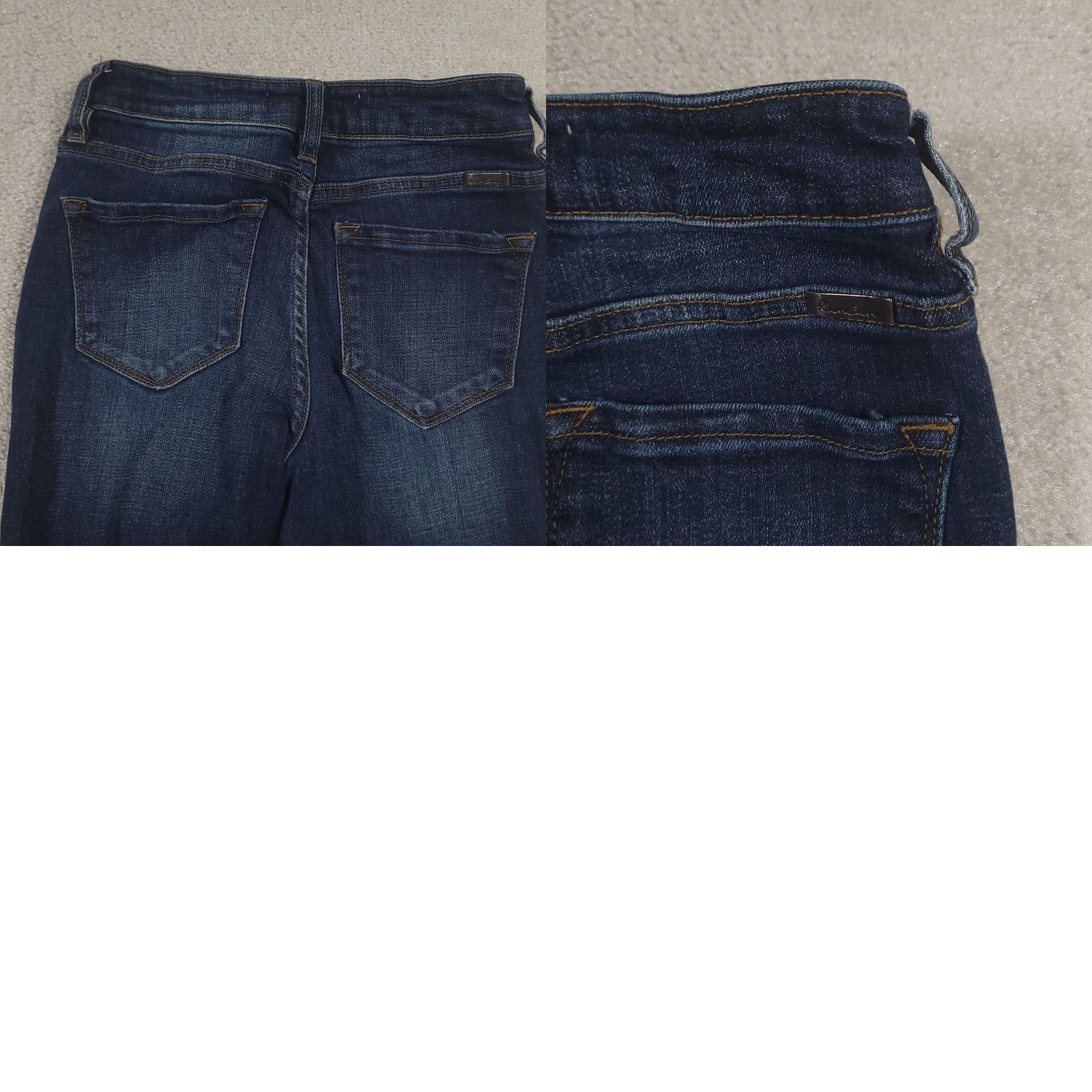 Vintage KUT from the Kloth Jeans Womens 24 Dark Wash Distressed Mid Rise Skinny Raw Hem Jeans Size 42" / US 20 - 9 Thumbnail