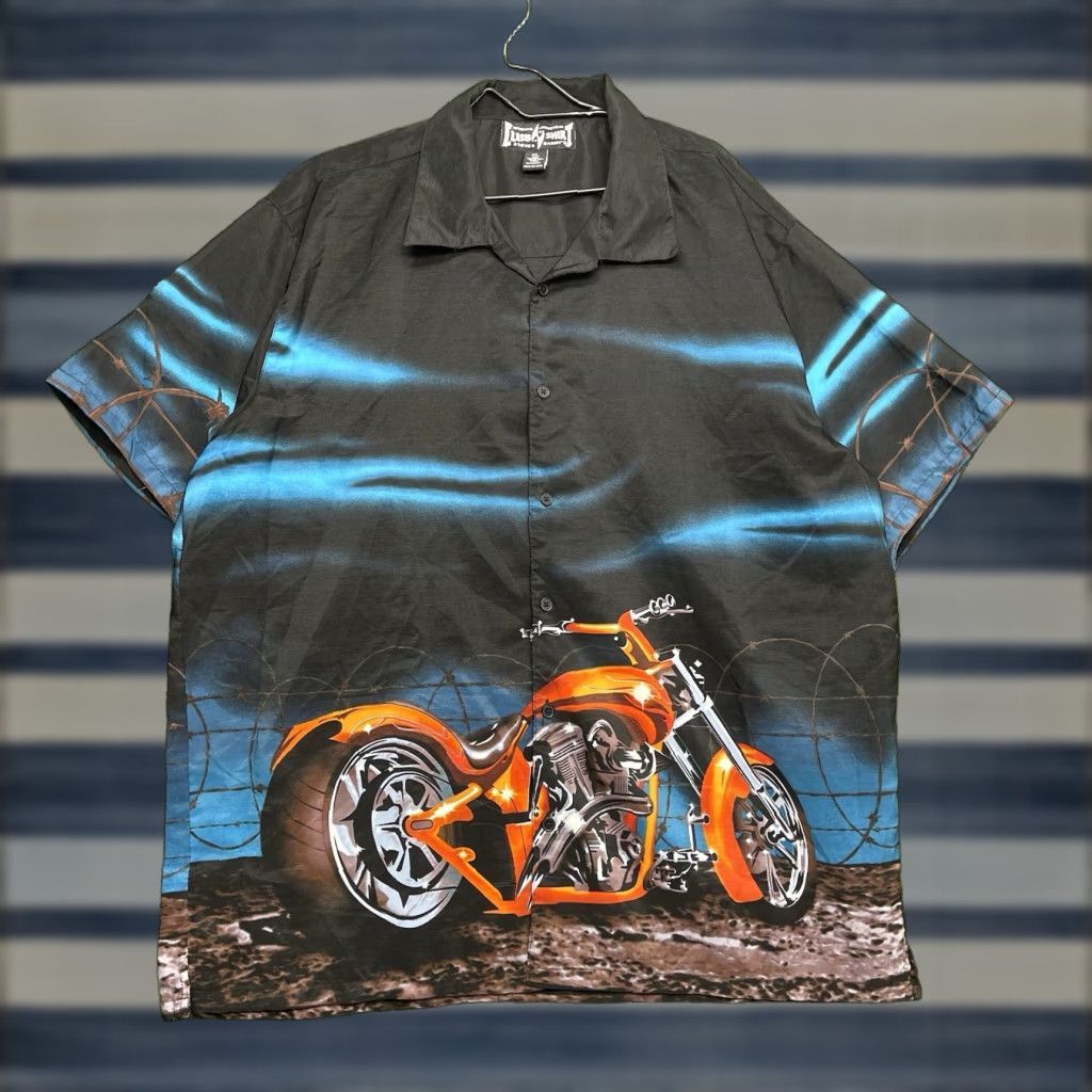 Vintage VINTAGE Steve & Barry's Club Shirt Mens XL Black Motorcycle Button Short Sleeve Size US XL / EU 56 / 4 - 1 Thumbnail