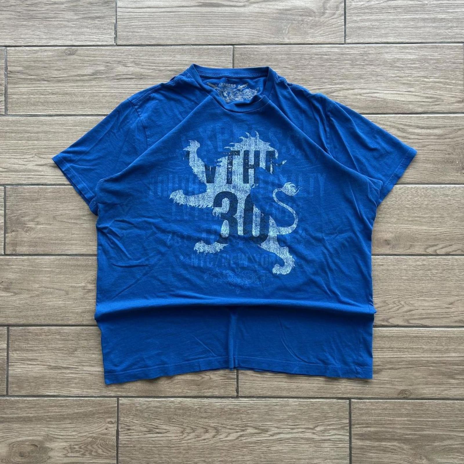 Express Y2K Blue Express Grunge Emo Goth Tiger T-Shirt Size US XXL / EU 58 / 5 - 1 Thumbnail