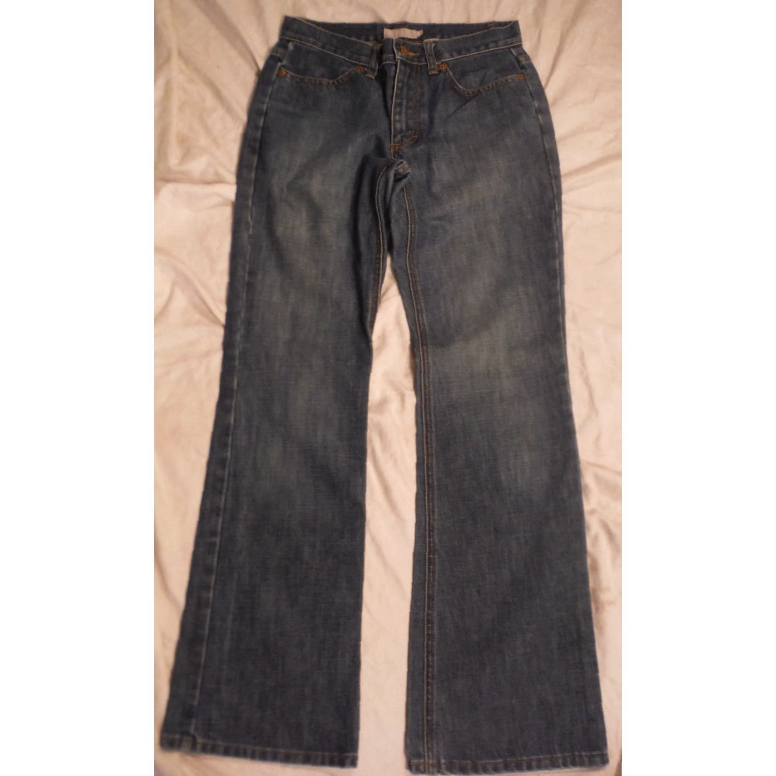 J.Crew VINTAGE J.CREW Denim Jeans Womens 29 30 Blue 90s 4 Flare Bell Bottom Low Rise Vintage Gift Evergreen Mens Size 29" - 2 Thumbnail