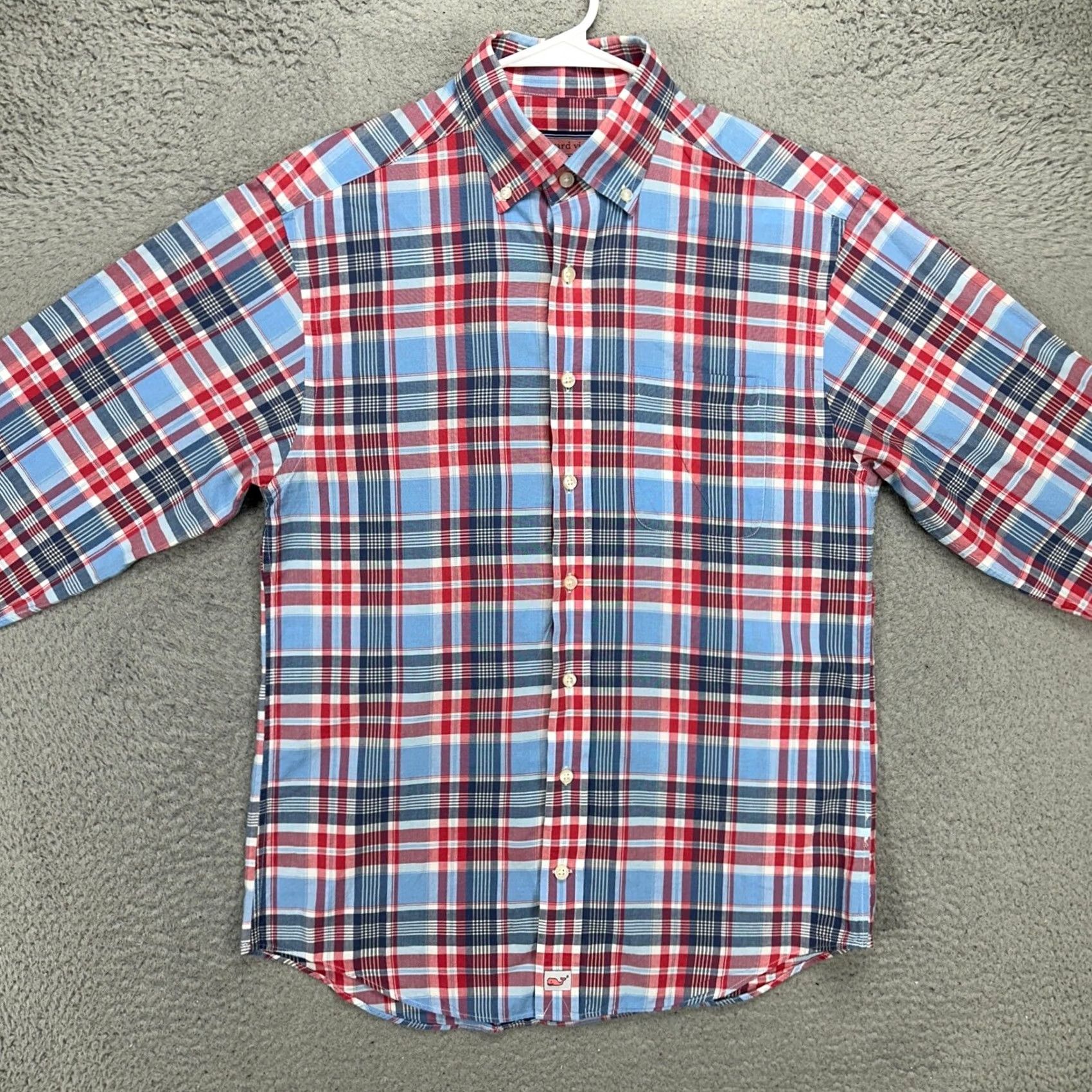 Vineyard Vines Vineyard Vines Murray Shirt Mens Small Button-Down Madras Plaid Blue Red Cotton Long Sleeve Regular Fit Adults Casual 90s? Size US S / EU 44-46 / 1 - 4 Thumbnail
