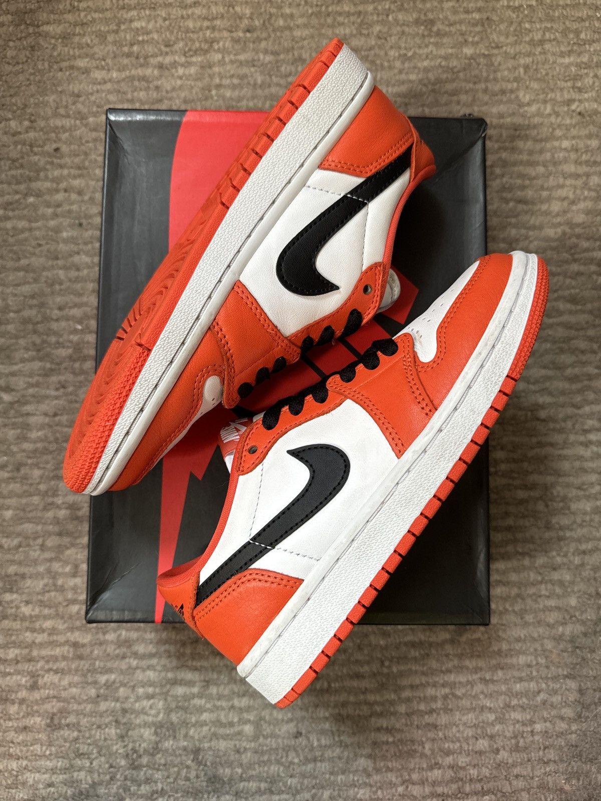 image of Nike x Vintage Jordan 1 Low OG Starfish (Women’S) Shoes in Orange, Women's (Size 5)