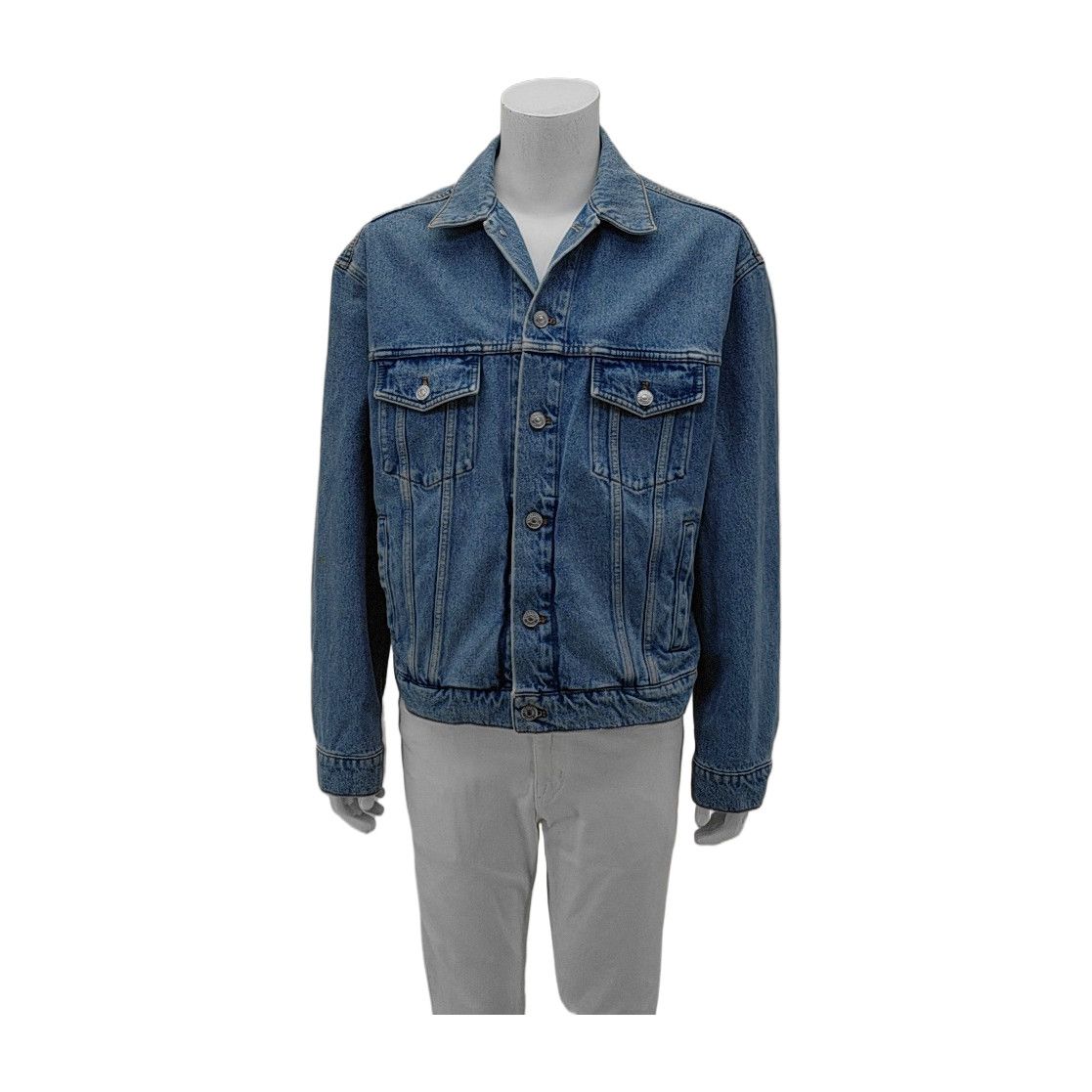 Balenciaga Balenciaga Multilingual Logo Denim Jacket Size 46 Size US S / EU 44-46 / 1 - 1 Thumbnail